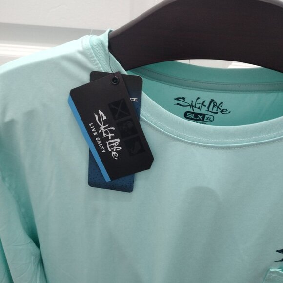 Salt Life SLX Grand Slam Performance Shirt XL Mint Green Fishing Long Sleeve NWT - Picture 9 of 9